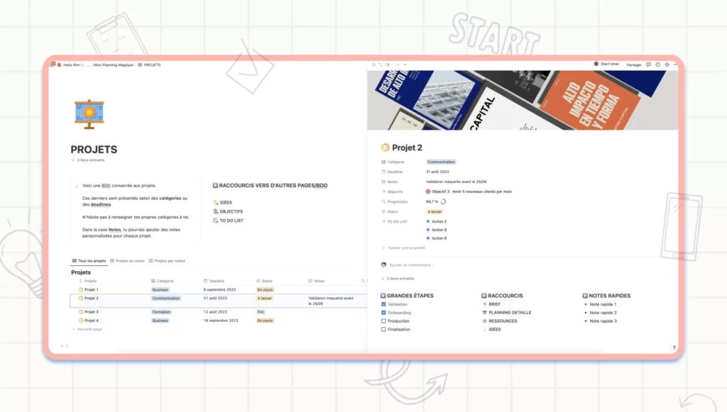 Template Notion Planning