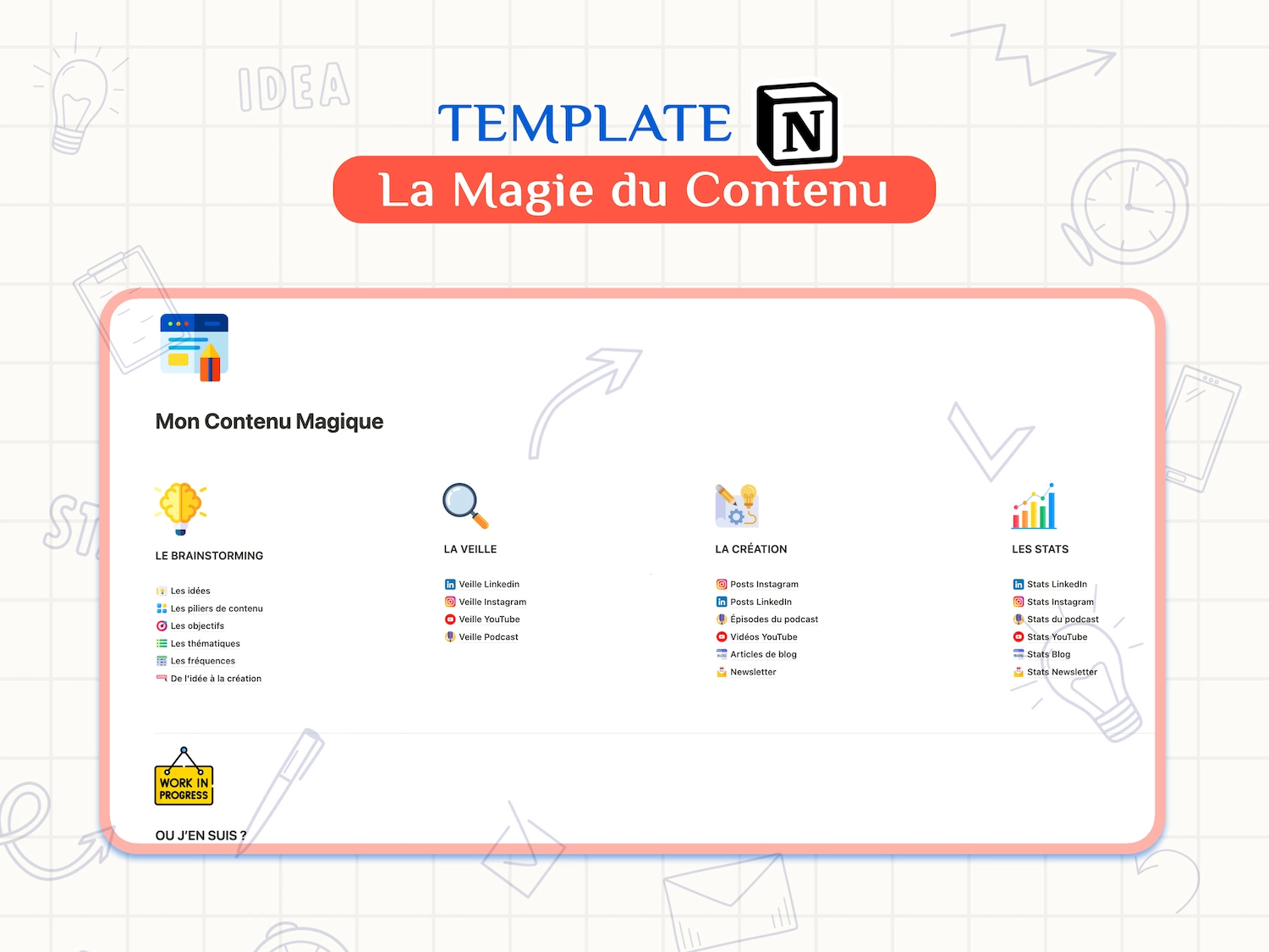 Template Notion - Création de contenu